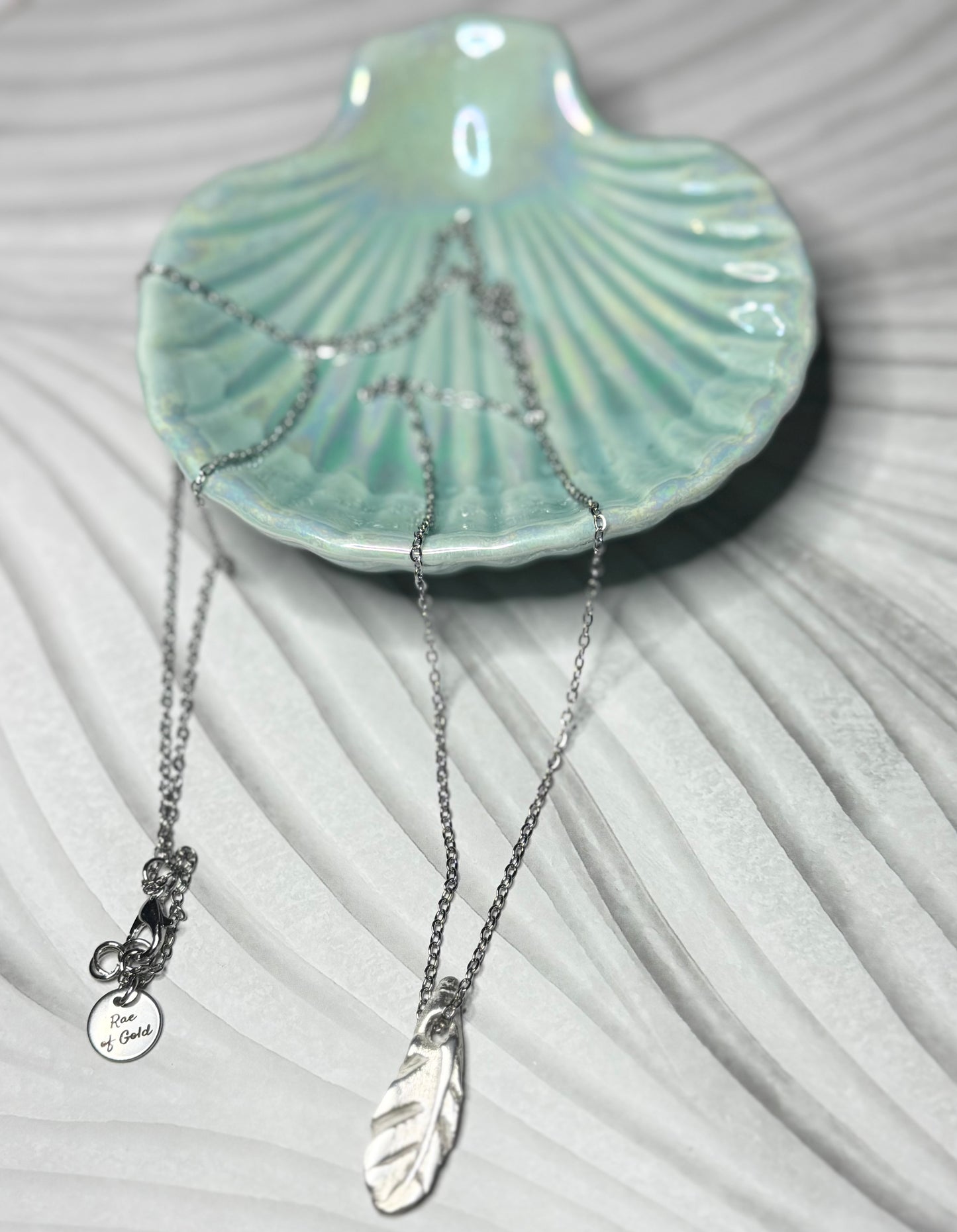 Pure Silver Hand Fired One-of-a-Kind Leaf Pendant Necklace
