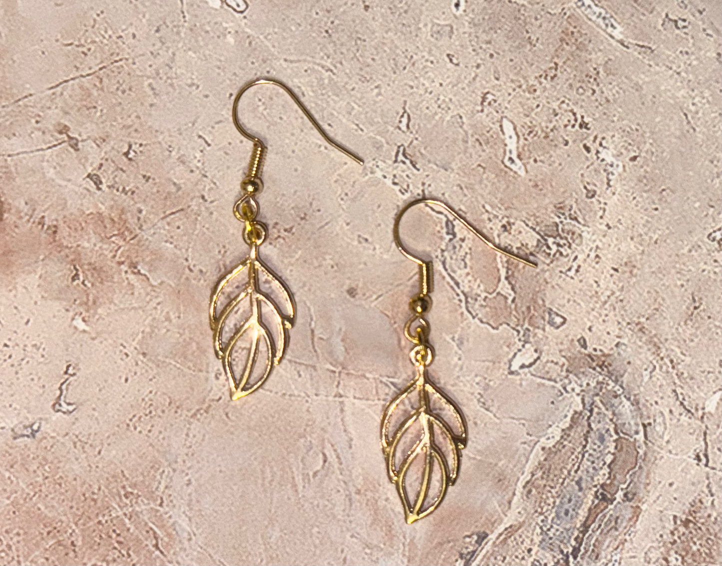 Small Gold Leaf Cutout Earrings