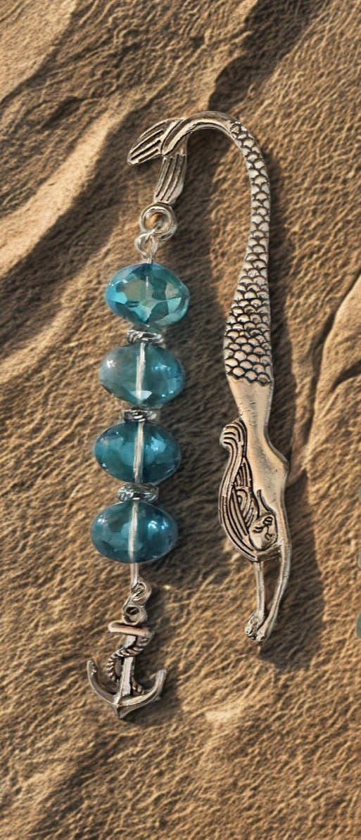 Beachy Bookmarks - Teal Glass Mermaid