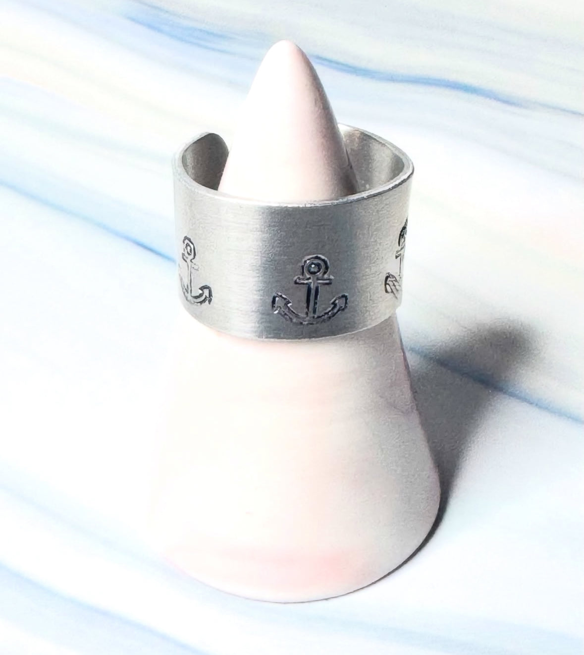 Hand-Stamped Anchor Ring
