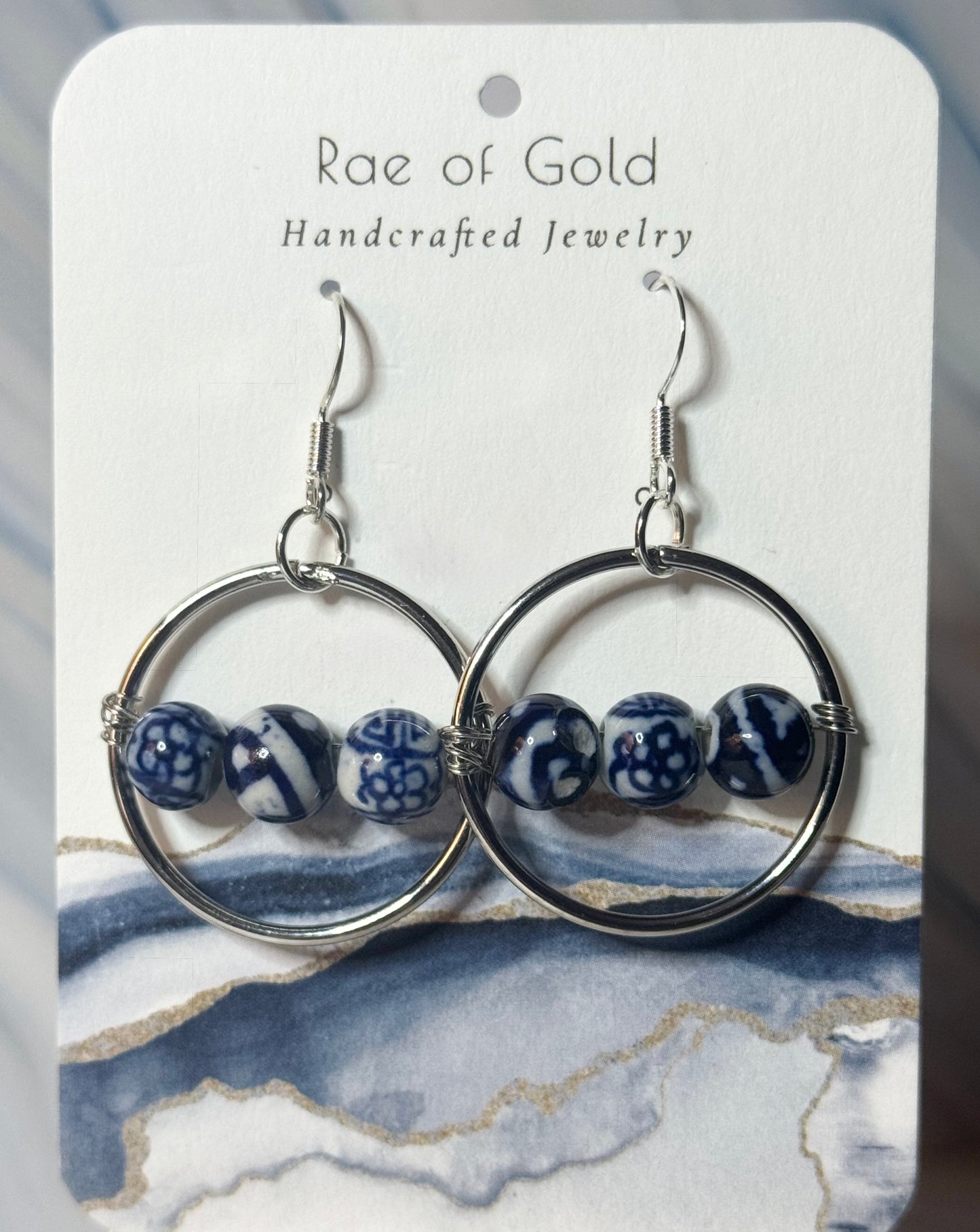 Floating Ceramic Bead Hoops