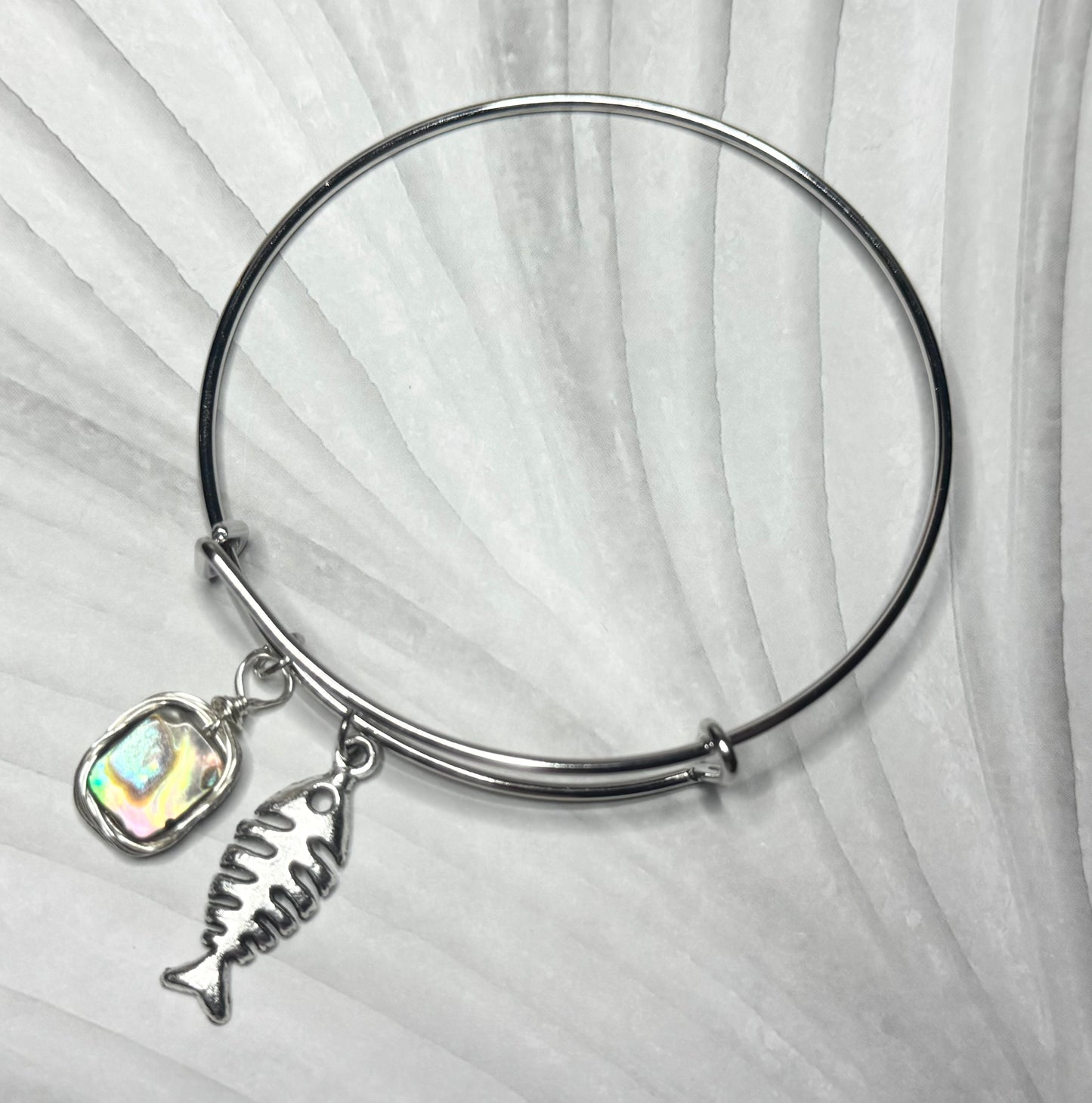 Abalone Ocean Bangle - Fishbone