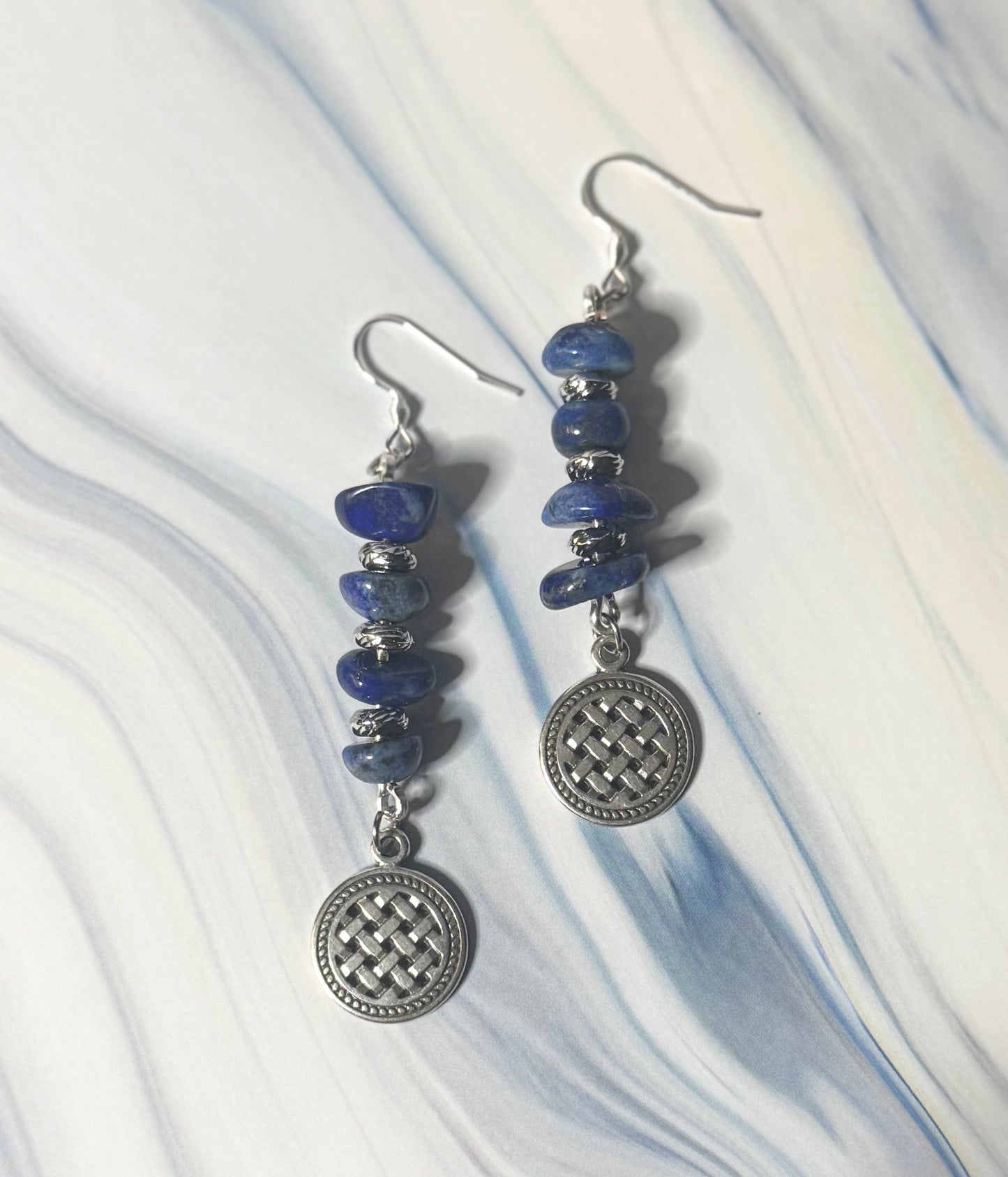 Genuine Lapis Lazuli Celtic Knot Dangles - One of a Kind