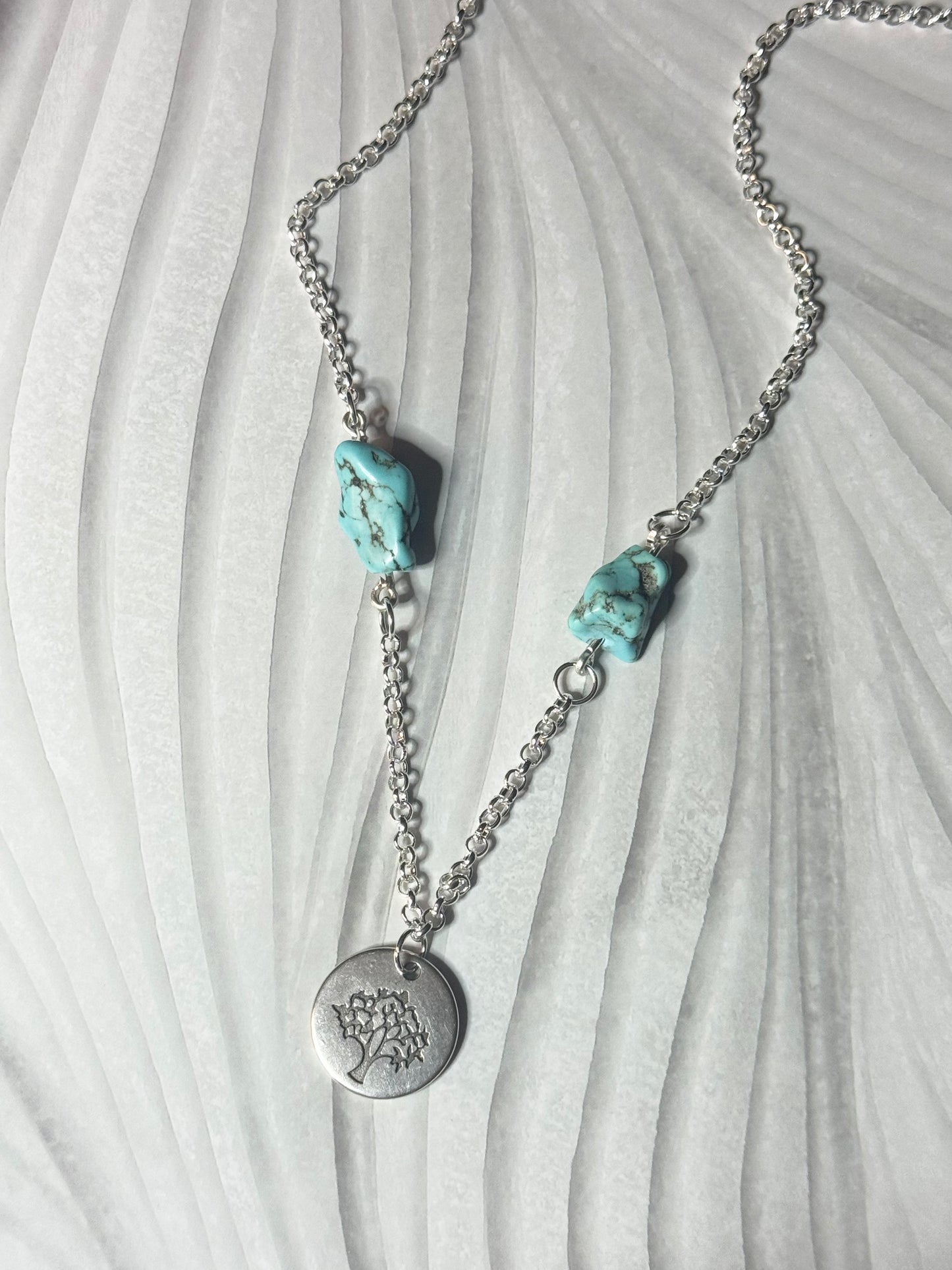 Tree of Life Necklace with Turquoise Accents - Pendant Sourced From Dublin