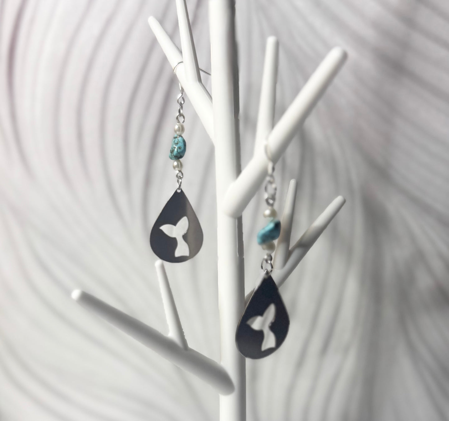 Turquoise Whales Tail Earrings