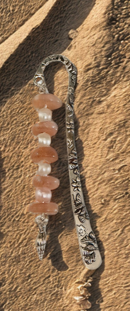 Beachy Bookmarks - Pink Morganite + Shell