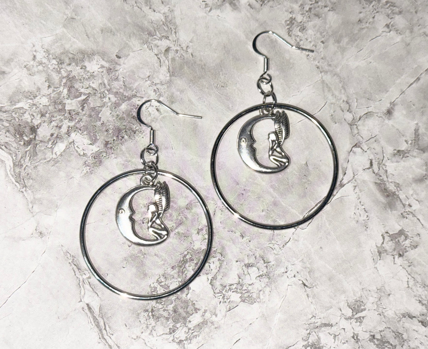 Silver Fairy Hoops - Made with Ireland Sourced Charms - One of a Kind