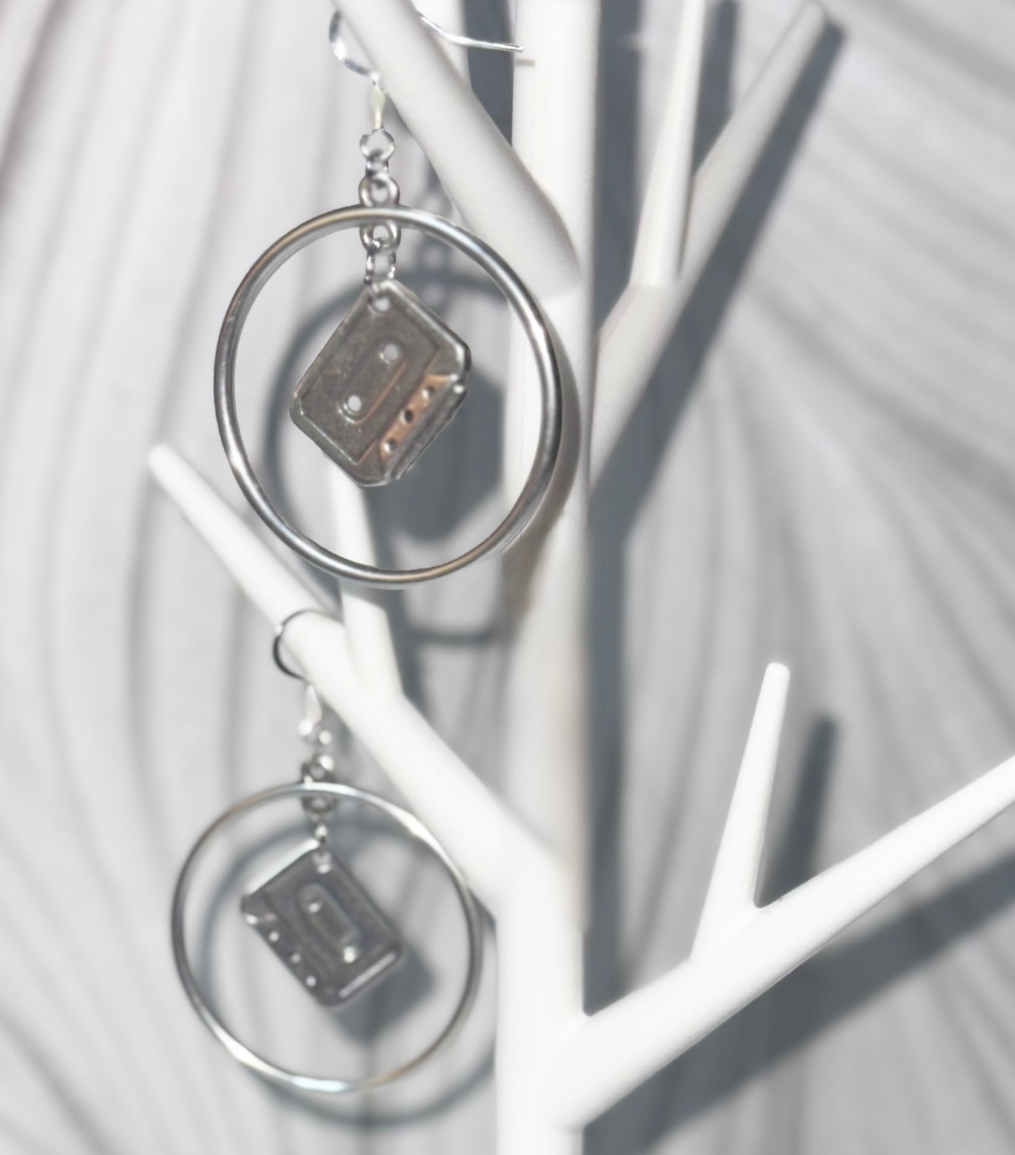 Retro Cassette Hoops - Made with Ireland Sourced Charms - One of a Kind