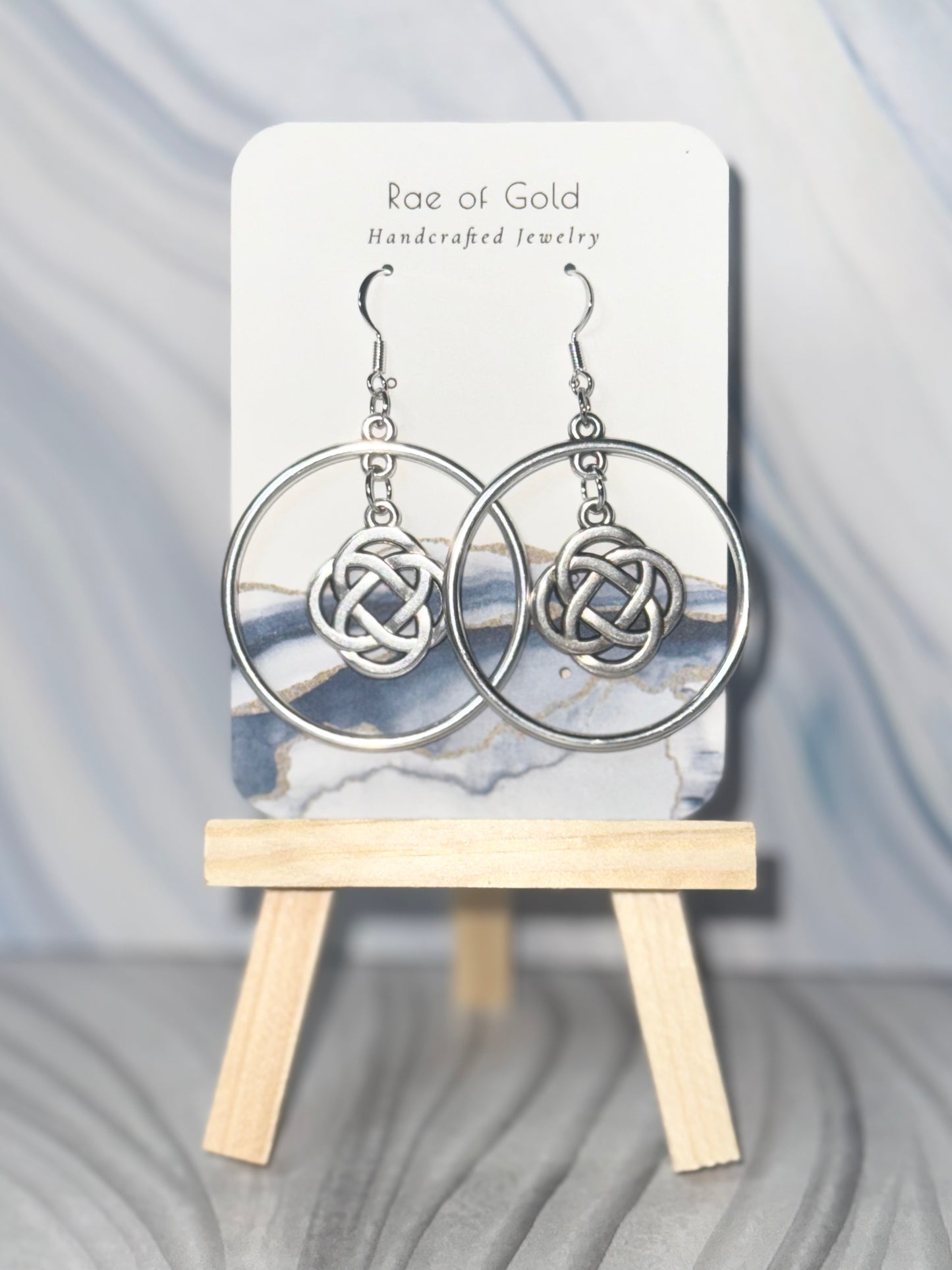 Silver Celtic Knot Hoops - Made with Ireland Sourced Charms - One of a Kind