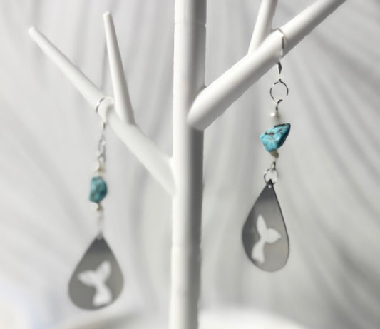 Turquoise Whales Tail Earrings