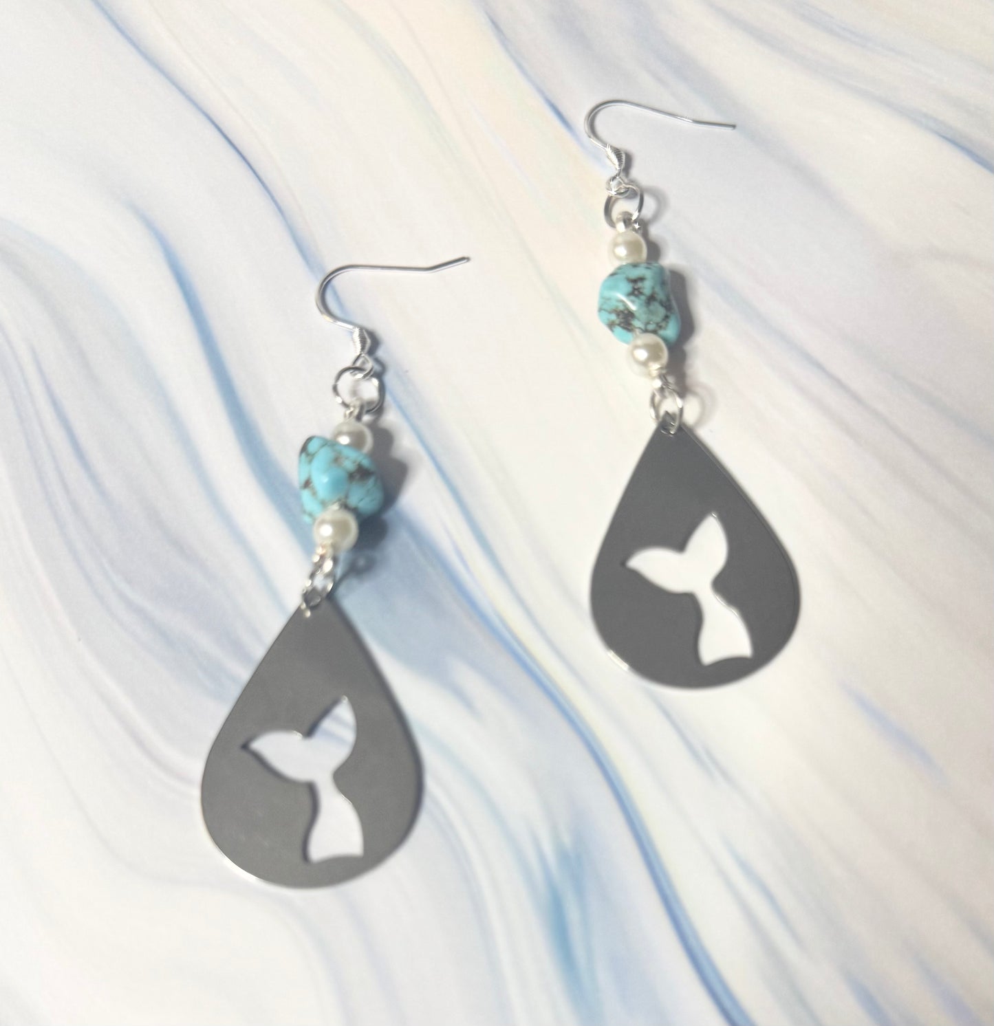 Turquoise Whales Tail Earrings