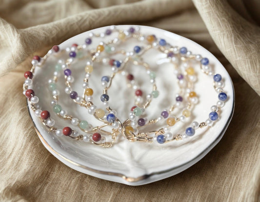 Wavy Wire Stone Bracelets