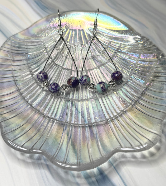 Speckled Lava Stone Teardrop Dangles