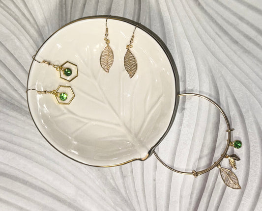 Gold Leaf - Emerald Green Full 3 Piece Set
