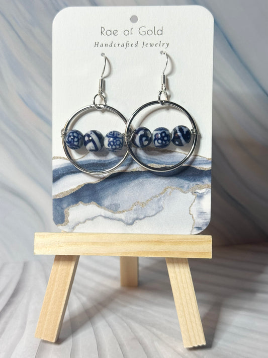 Floating Ceramic Bead Hoops