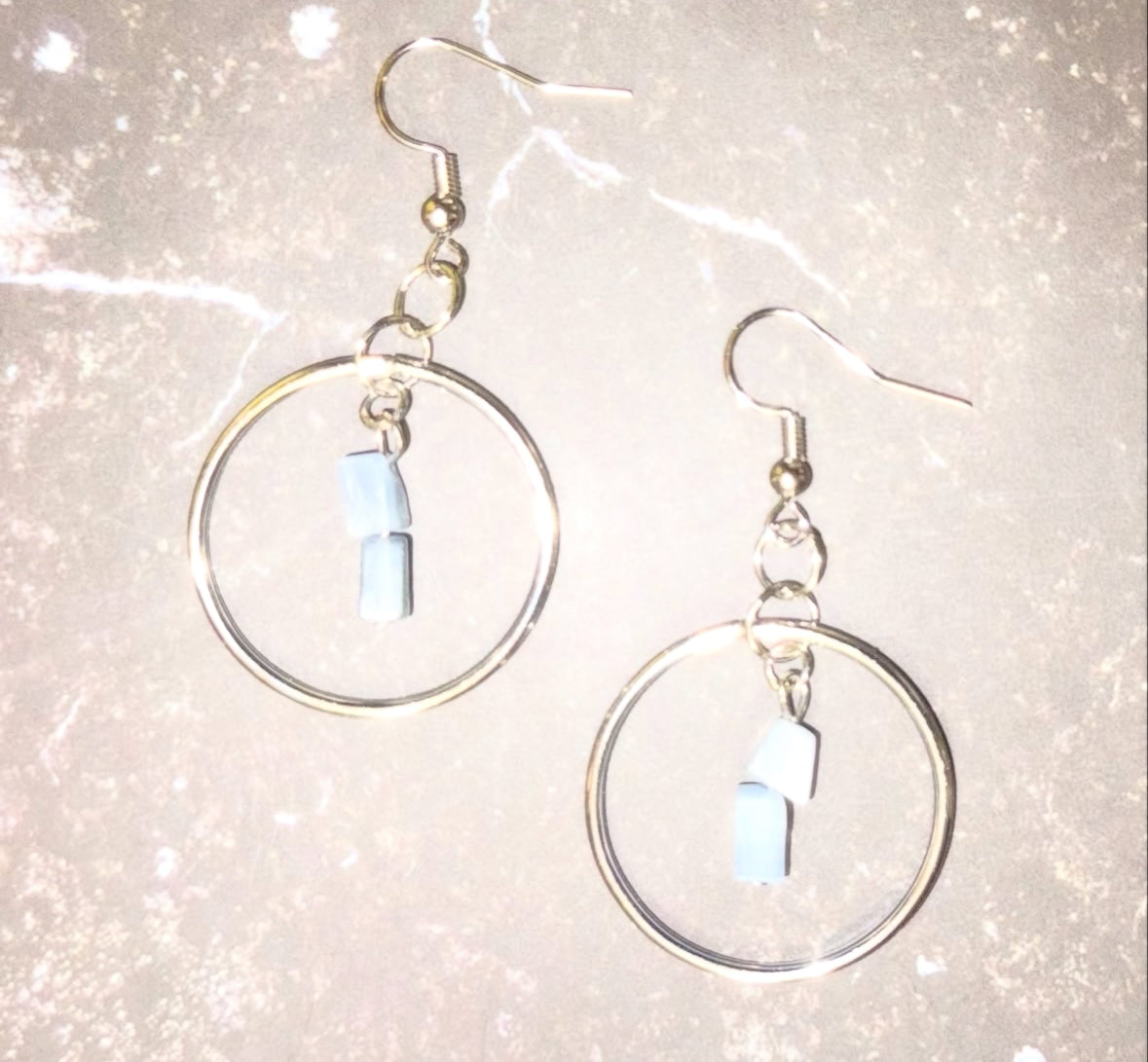 Opalescent Bead Hoops - Soft Blue