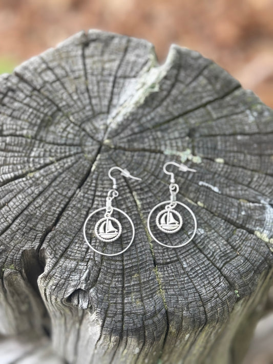 Sailboat Dangle Hoops