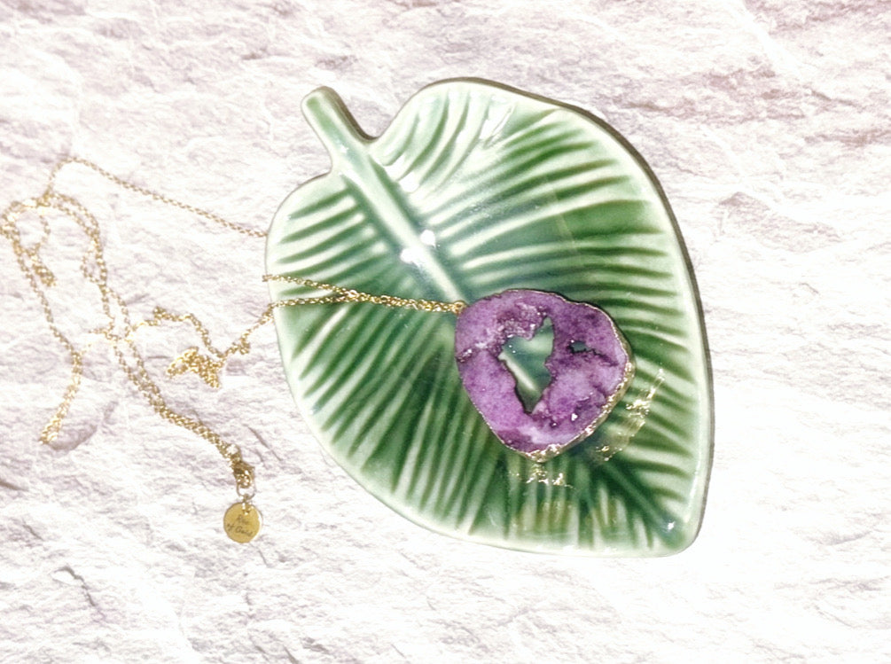 Amethyst-Toned Geode Necklace