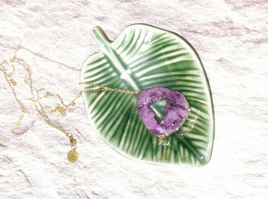 Amethyst-Toned Geode Necklace