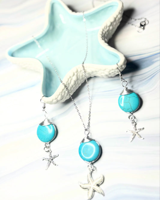 Wire Wrapped Stone + Starfish Set - One-of-a-Kind