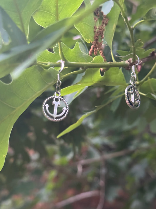 Rope Wrapped Anchor Earrings